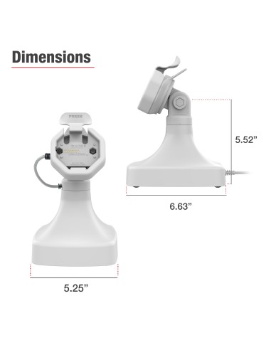 GDS® Uni-ConnT Powered Tilt & Swivel Dock with PoE + Data - Gray