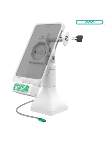 GDS® Uni-ConnT 7" Locking Pedestal Dock with USB-C - Gray