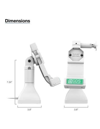 GDS® Uni-ConnT 7" Locking Pedestal Dock with PoE - Gray