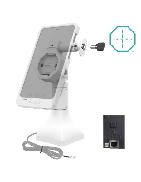 GDS® Uni-ConnT Powered 7" Locking Pedestal Dock with PoE - Gray