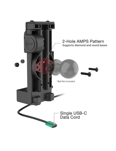 GDS® Uni-ConnT Spring Loaded Power + Single USB-C Dock
