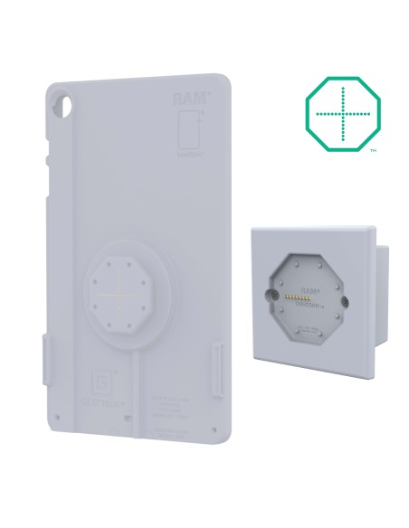 GDS® Uni-ConnT Powered Wall Dock with PoE (European Outlets) - Gray