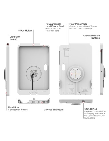 IntelliSkin® Thin-CaseT for Tab Active5 Pro & 4 Pro (Rear Pads) - Gray