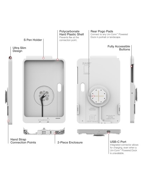 IntelliSkin® Thin-CaseT for Tab Active5 Pro & 4 Pro (Rear Pads) - Gray
