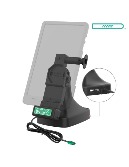 GDS® Uni-ConnT Tilt & Swivel Dock with USB-C + Data