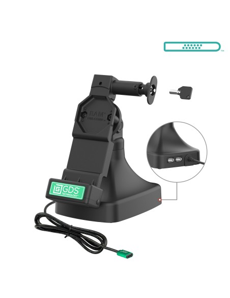 GDS® Uni-ConnT Locking Tilt & Swivel Dock with USB-C + Data