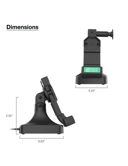 GDS® Uni-ConnT Locking Tilt & Swivel Dock with USB-C + Data
