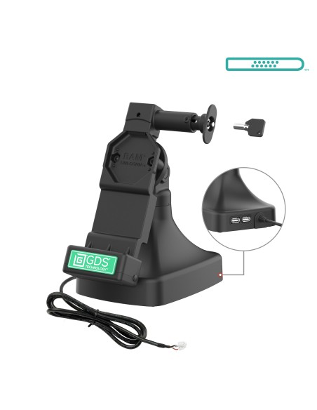 GDS® Uni-ConnT Locking Tilt & Swivel Dock with PoE + Data