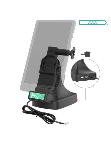 GDS® Uni-ConnT Locking Tilt & Swivel Dock with PoE + Data