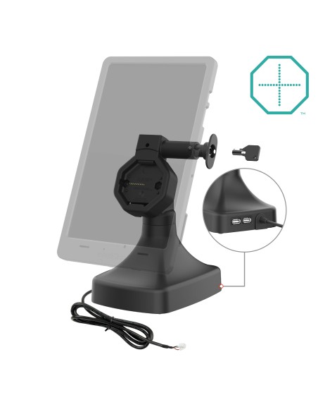 GDS® Uni-ConnT Powered Locking Tilt & Swivel Dock with PoE + Data