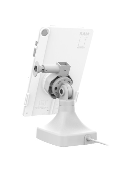 GDS® Uni-ConnT Powered Locking Tilt & Swivel Dock with PoE - Gray
