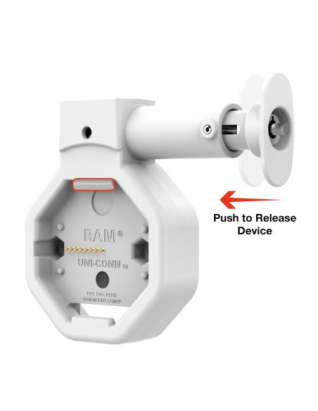 GDS® Uni-ConnT Powered Locking Wall Dock with PoE - Gray