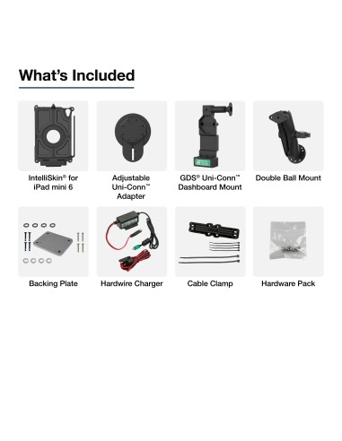GDS® Uni-ConnT Vehicle Bundle for Apple iPad mini (A17 Pro) & mini 6