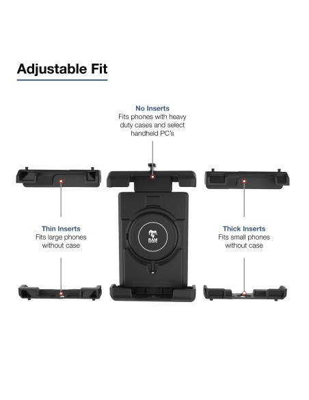 RAM® Quick-GripT Pro XL Tough-ClawT Mount with Qi2 15W Wireless Charger