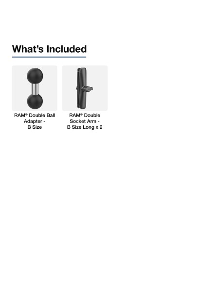 RAM® 13" Double Socket Arms - Dual Long B Size