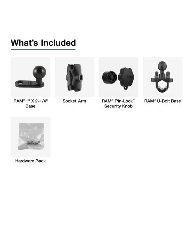 RAM® Rearview Mirror U-Bolt Mount for Motive AI Dashcam