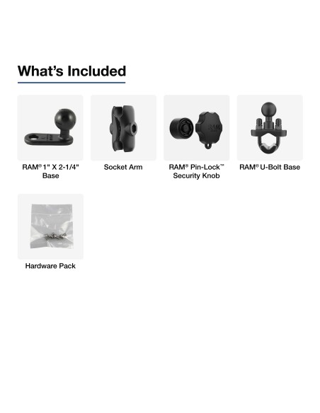 RAM® Rearview Mirror U-Bolt Mount for Motive AI Dashcam