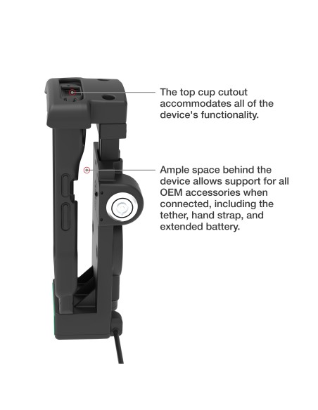GDS® Locking Powered Dock + USB-A for Zebra TC2x & TC5x - Heated Pins