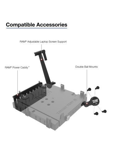 RAM® No-DrillT Laptop Mount for '14-26 Ford Transit Full Size Van