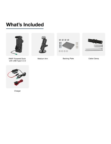 RAM® USB-C Powered Dock & Dashboard Mount Kit for Zebra EM45