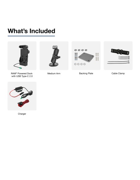 RAM® USB-C Powered Dock & Dashboard Mount Kit for Zebra EM45