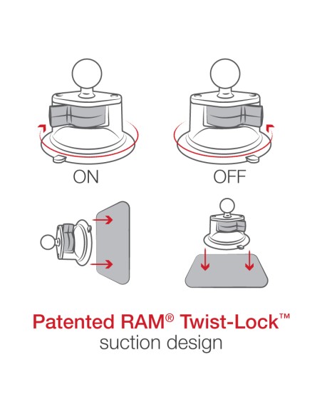 RAM® X-Grip® with RAM® Twist-LockT Suction Cup Mount for 9"-11" Tablets