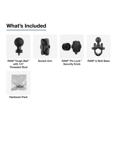 RAM® Rearview Mirror U-Bolt Mount for Motive AI Dashcam Plus