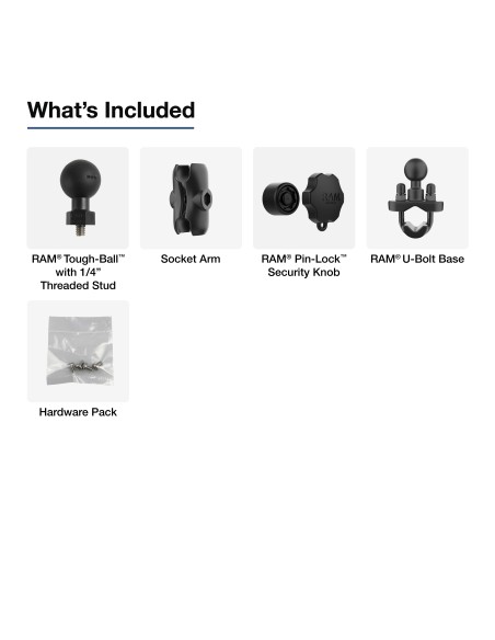 RAM® Rearview Mirror U-Bolt Mount for Motive AI Dashcam Plus