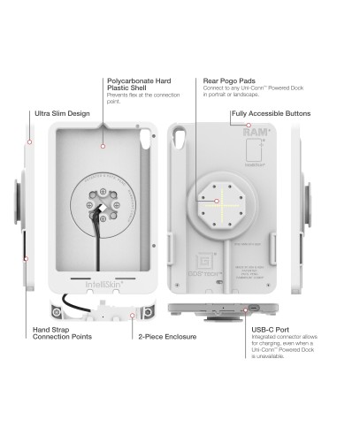 IntelliSkin® Thin-CaseT for iPad mini 6 & A17 Pro (Rear Pogo Pads) Gray