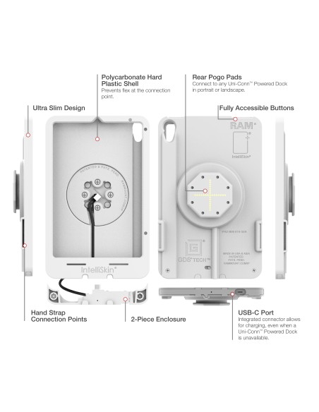 IntelliSkin® Thin-CaseT for iPad mini 6 & A17 Pro (Rear Pogo Pads) Gray