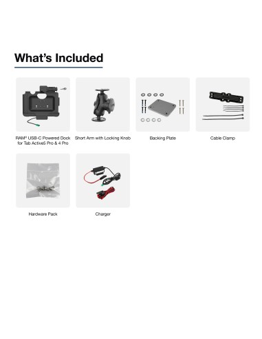RAM® Locking Powered Dock & Mount for Samsung Tab Active5 Pro & 4 Pro