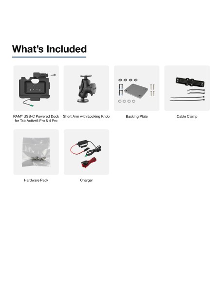 RAM® Locking Powered Dock & Mount for Samsung Tab Active5 Pro & 4 Pro