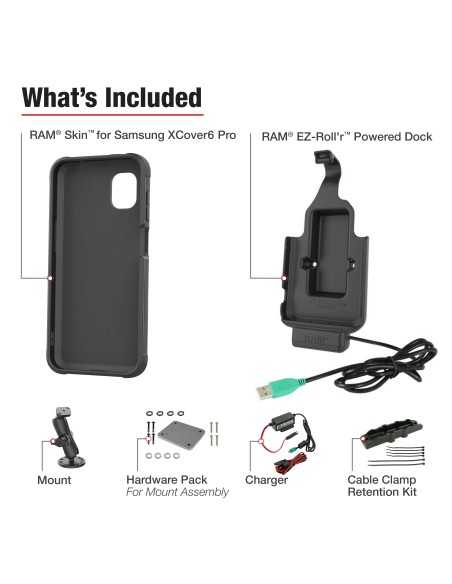 RAM® EZ-Roll'rT Dock & Dashboard Mount for Samsung XCover7 Pro & 6 Pro
