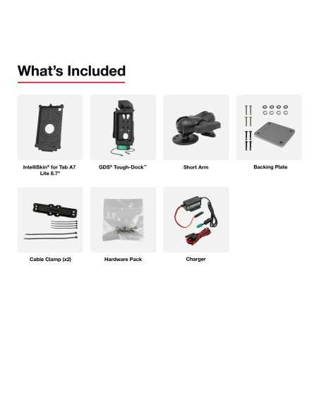 GDS® Uni-ConnT Vehicle Bundle + Single USB-C for Samsung Tab A7 Lite 8.7