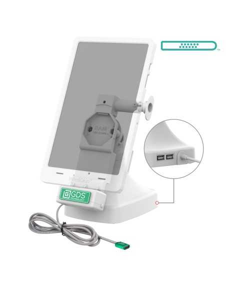 GDS® Uni-ConnT Tilt & Swivel Dock with USB-C + Data - Gray