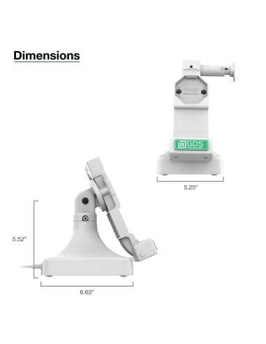 GDS® Uni-ConnT Tilt & Swivel Dock with USB-C + Data - Gray