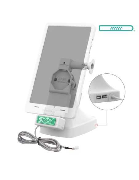 GDS® Uni-ConnT Tilt & Swivel Dock with PoE + Data - Gray