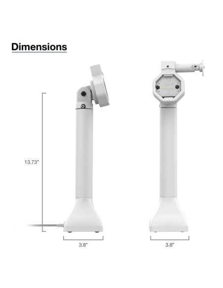 GDS® Uni-ConnT Powered 14" Locking Pedestal Dock with PoE - Gray