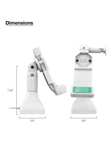 GDS® Uni-ConnT 7" Locking Pedestal Dock with USB-C - Gray