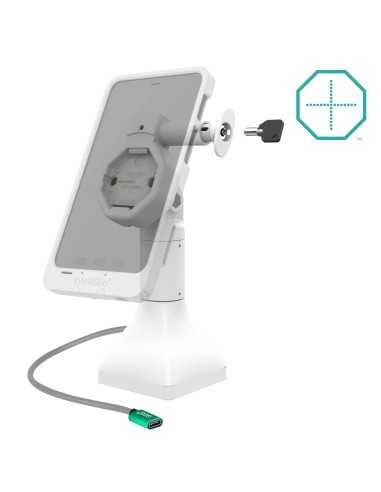 GDS® Uni-ConnT Powered 7" Locking Pedestal Dock with USB-C - Gray