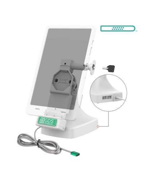 GDS® Uni-ConnT Locking Tilt & Swivel Dock with USB-C + Data - Gray