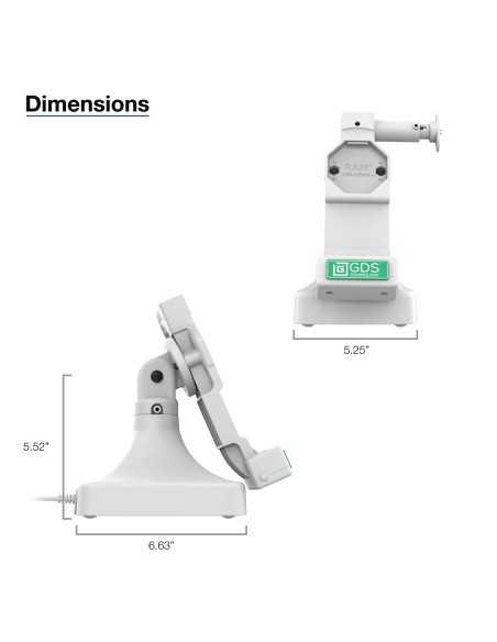 GDS® Uni-ConnT Locking Tilt & Swivel Dock with PoE + Data - Gray