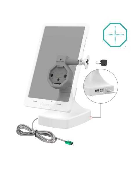 GDS® Uni-ConnT Powered Locking Tilt & Swivel Dock with USB-C + Data Gray