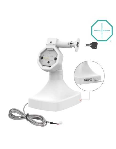 GDS® Uni-ConnT Powered Locking Tilt & Swivel Dock with PoE + Data - Gray