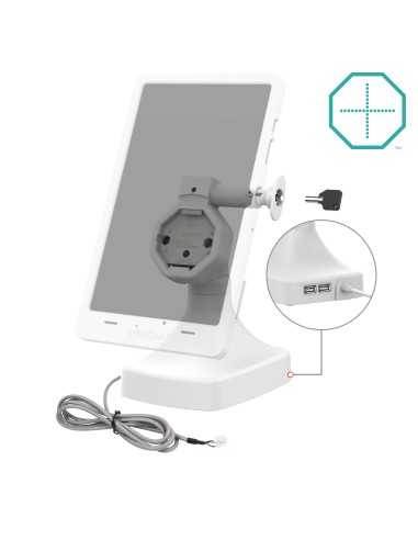 GDS® Uni-ConnT Powered Locking Tilt & Swivel Dock with PoE + Data - Gray