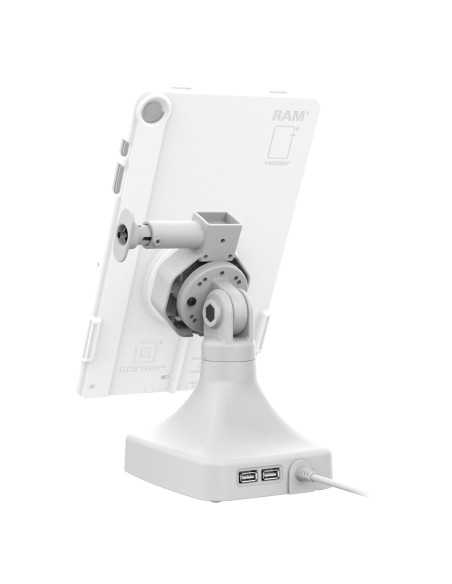 GDS® Uni-ConnT Powered Locking Tilt & Swivel Dock with PoE + Data - Gray