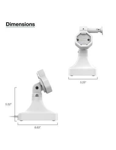 GDS® Uni-ConnT Powered Locking Tilt & Swivel Dock with PoE + Data - Gray