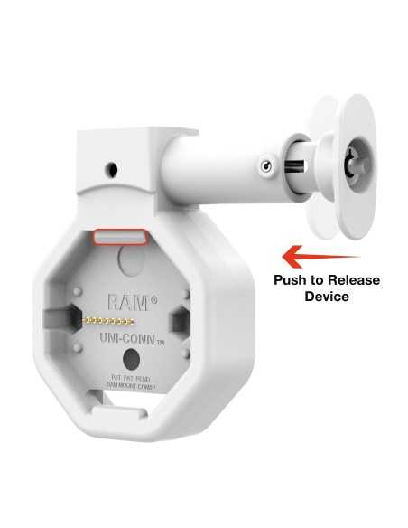 GDS® Uni-ConnT Powered Locking Wall Dock with PoE - Gray