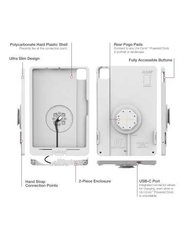 IntelliSkin® Thin-CaseT iPad Air 11 M2, M3, M4 (Rear Pogo Pads) - Gray