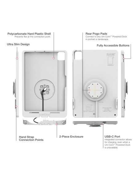 IntelliSkin® Thin-CaseT iPad Air 11 M2, M3, M4 (Rear Pogo Pads) - Gray